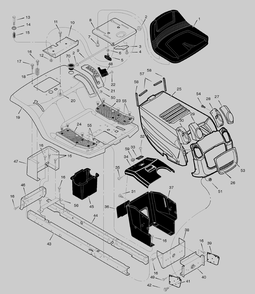 Chassis And Hood Diagram and Parts List for 425001X8A 2004 Briggs and Stratton Lawn Tractor